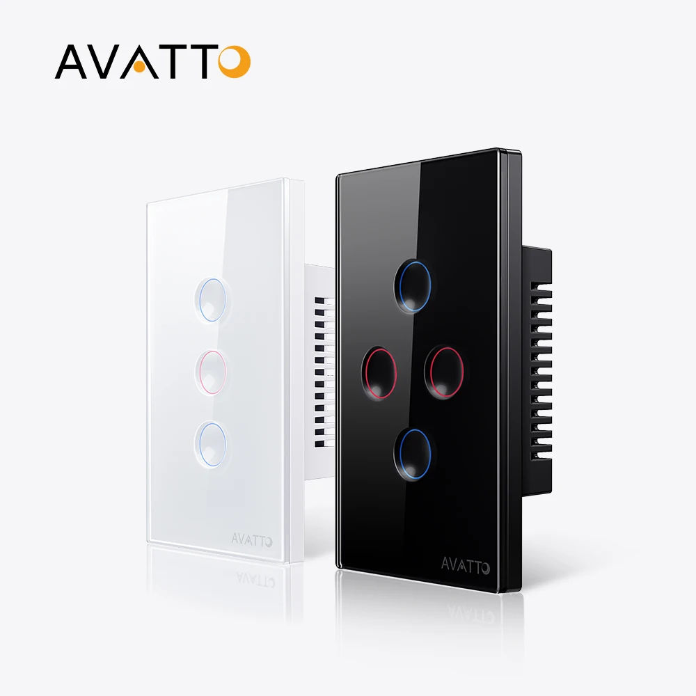 Avatto Tuya Zigbee Smart Touch Switch 110-240V 1/2/3/4 Interruttori Della Luce Gang Zibee3.0 Ripetitore Di Segnale Funziona Con Alexa Google Home