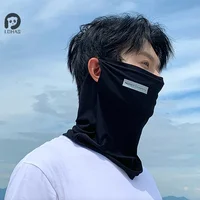 Summer Ice Silk Sunscreen Mask For Men Women Outdoor Cycling Face Cover Solid Color Neck Wrap UV Protection Ear Bandana Scarf 3
