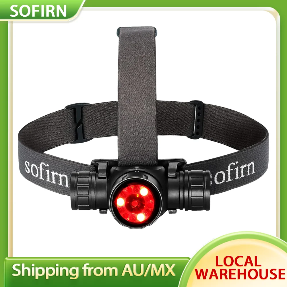 Sofirn HS21 2000lm EDC Headlamp 18650 USB C Rechargeable Flashlight SFT40 Powerful Headlight With Infrared Switch