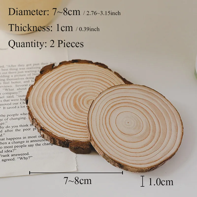 Mini Rodajas de tronco de madera rusticas Medidas : de 6 a 7