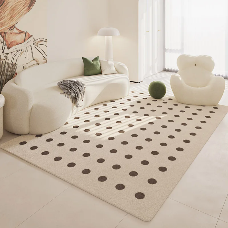 Cream Style Carpets for Living Room, Light Luxury Bedroom Decor Carpet, Fluffy Soft Bedside Floor Mat, Home Cloakroom, Washable