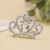 Flower Crystal Crown Hair Comb Hollow Love Heart Children Tiara Headband Wedding Jewelry Hair Styling Accessories 3