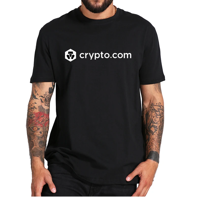 

CRO Crypto.com Cryptocurrency T-Shirt Classic CRO Token Blockchain Casual Men's 100% Cotton Tee Shirt For Trader Gift