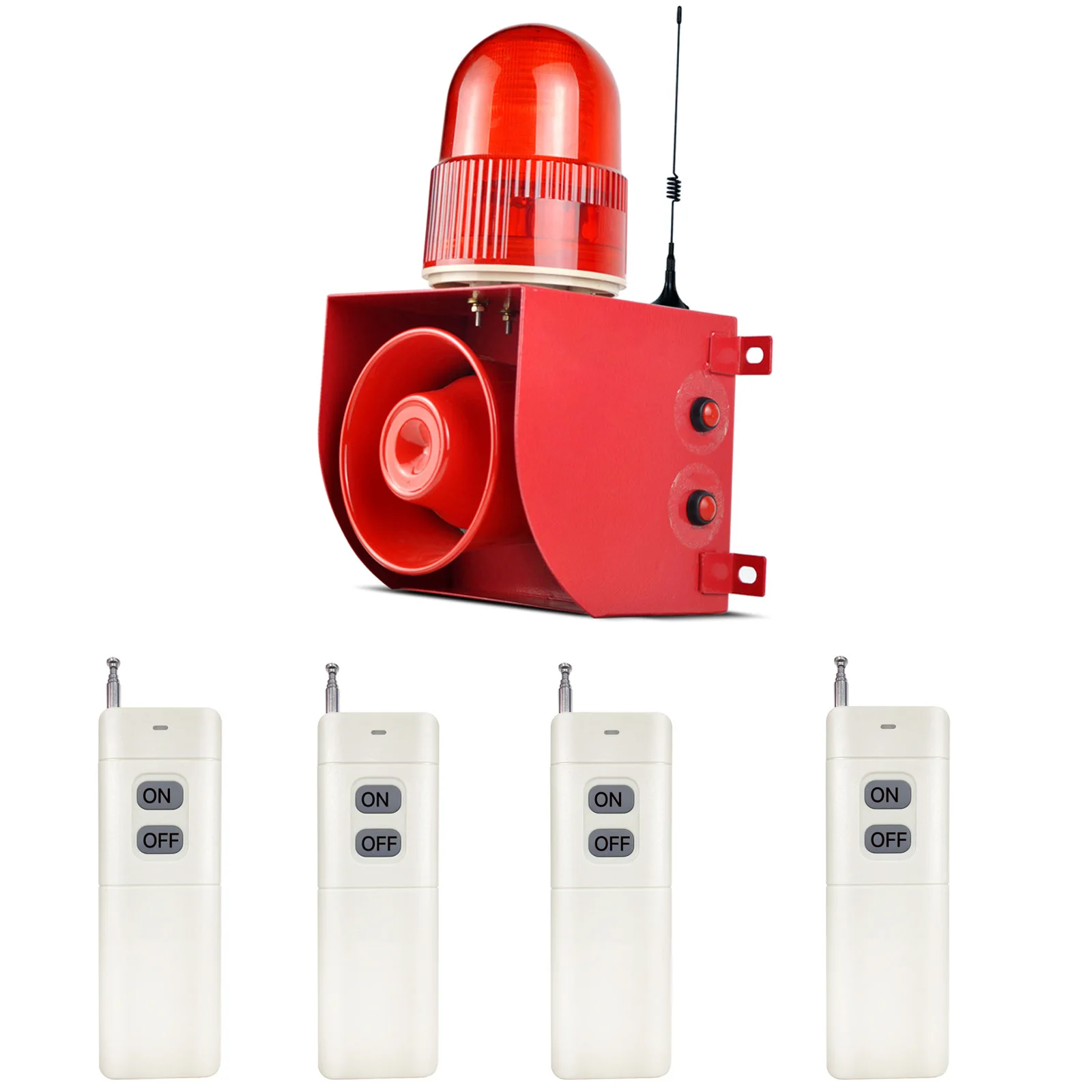 

Outdoor Waterproof 500m Wireless Remote Control Alarm Siren Strobe Light with Adjustable 120dB Horn 9 Tones SLA-01HY-500