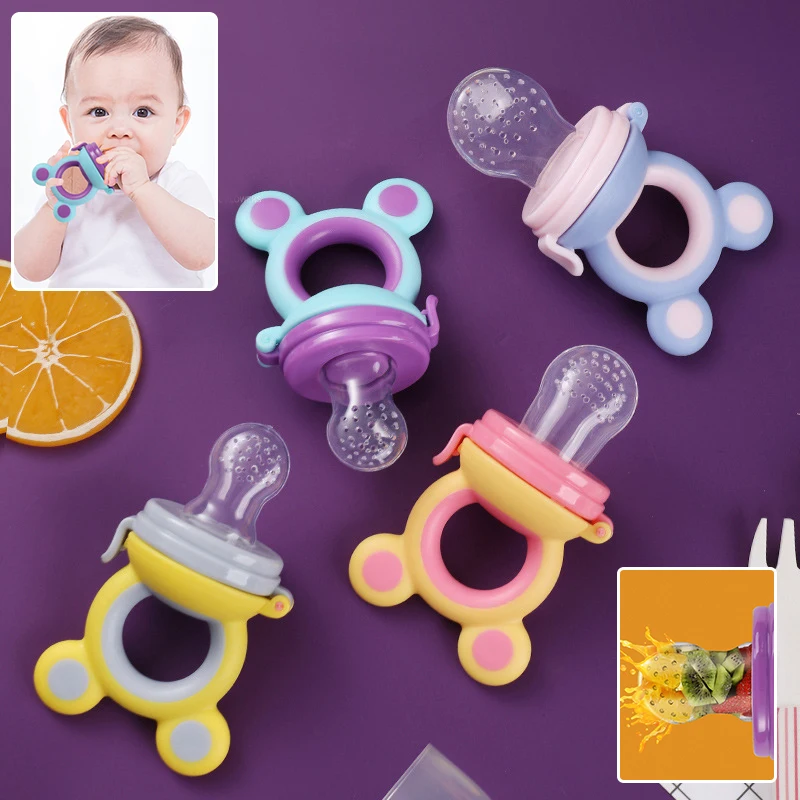 

Baby Pacifier Bear Shape Feeder Baby Silicone Mesh Bag Pacifier Food-grade Cute Cartoon Feeder Nursing Toddler Teething Toys