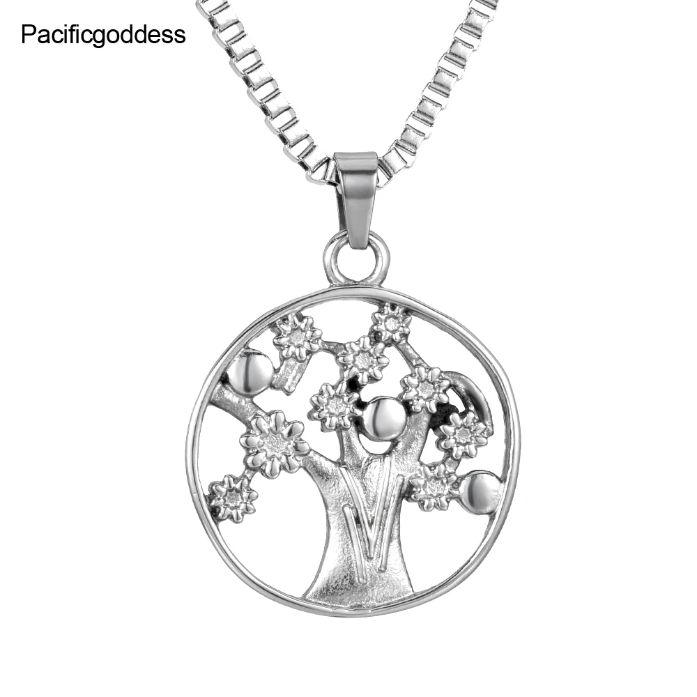 

316L Charm Stainless Steel Choker Round Tree Necklaces For Women Fashion Jewelry Gifts Never Fade