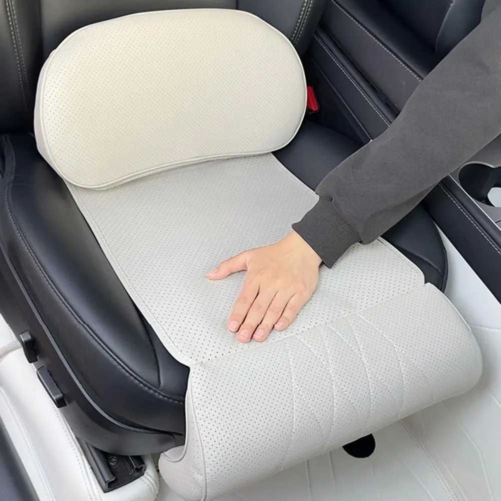 카시트 쿠션 오리지널 카시트 맞춤형 인조가죽 카시트 커버 (허리 지지대 포함) SUV, 트럭, 밴용 유니버셜 여름 패드