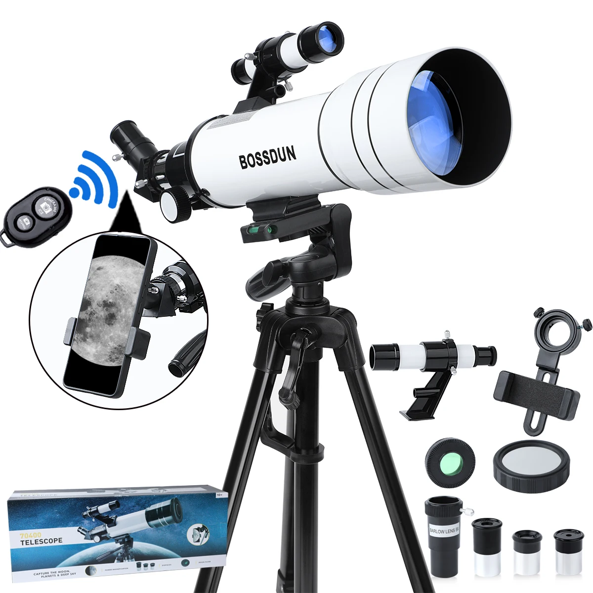 Bossdun 333X Professional Astronomical Telescopes for Kids To View Universe Moon Stars Deep Space Monocular Best Gift