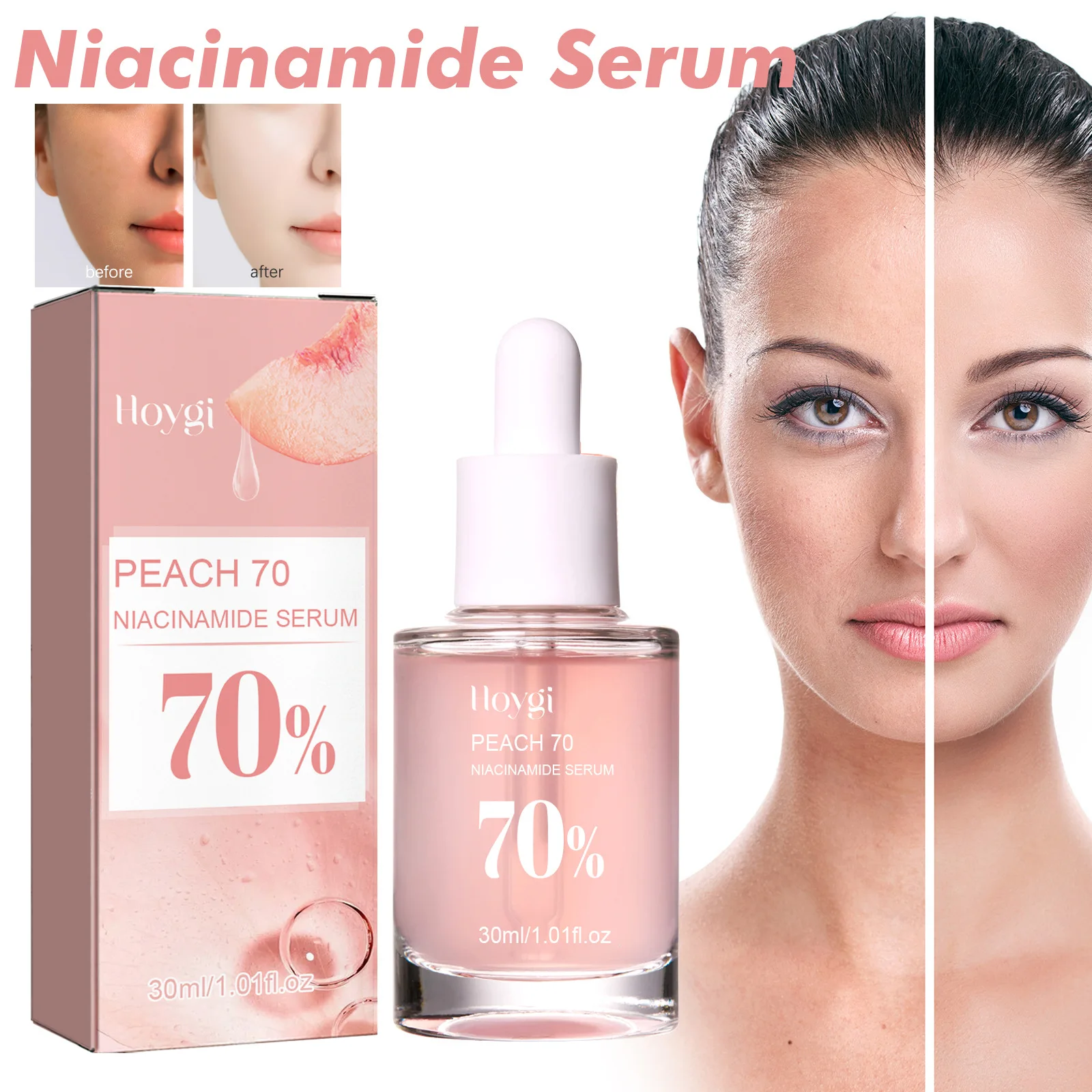 Hoygi Niacinamide Essence Tightens and Moisturizes Pores Lightens Acne Marks and Spots Moisturizes and Brightens Skin Makeup 5