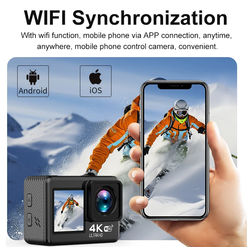V8 Remote Control Action Camera Ultra HD 4K/30fps 24MP WiFi 2" IPS170D Underwater 30M Waterproof Vedio Go Sport Pro Anti-Shake action camera