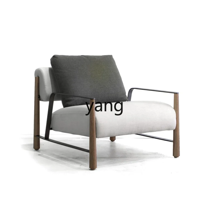 

CX Luxury Metal Armrest Casual Chair Solid Wood Sofa