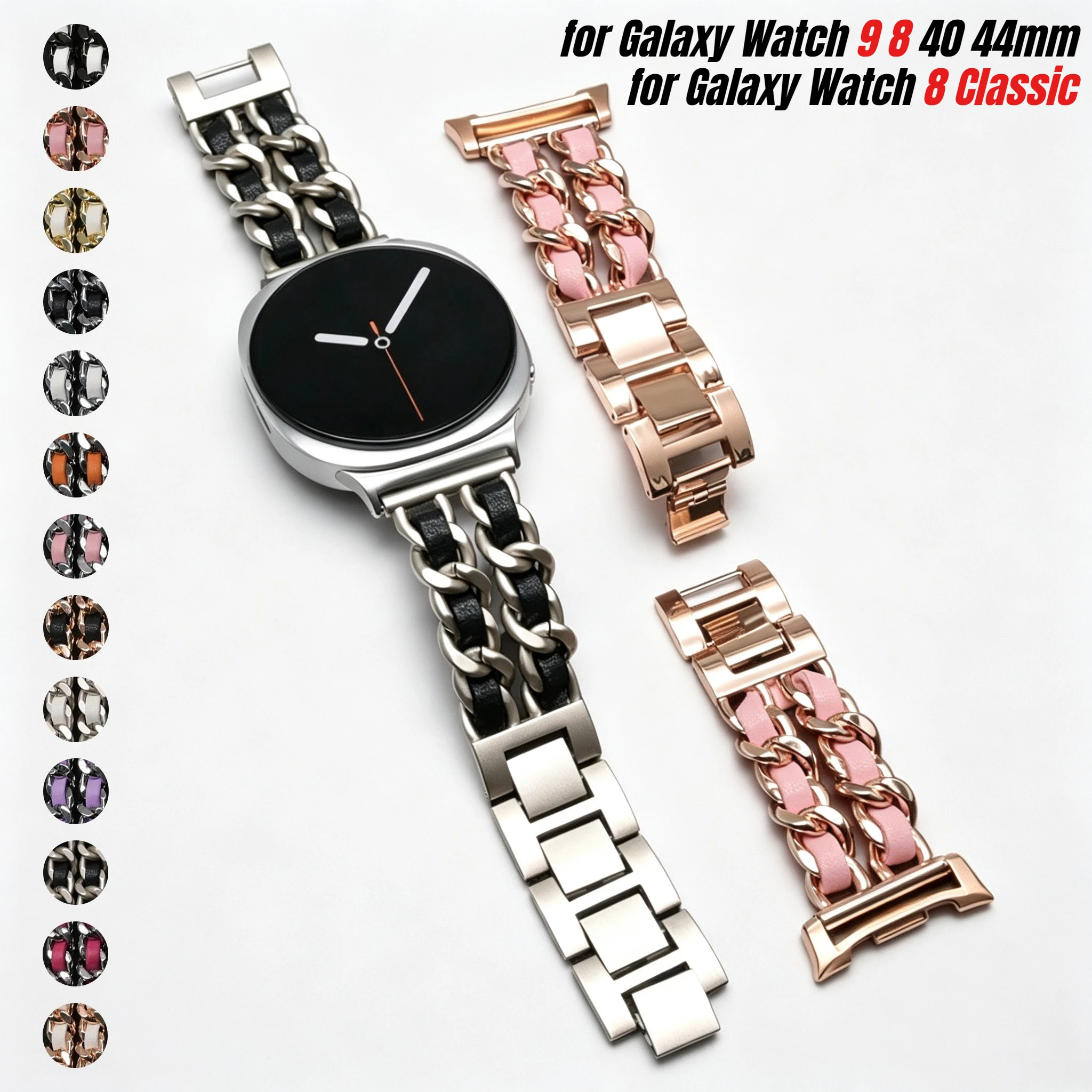 Luxury Stainless Steel and Leather Bracelet Wristband - Premium Metal Strap