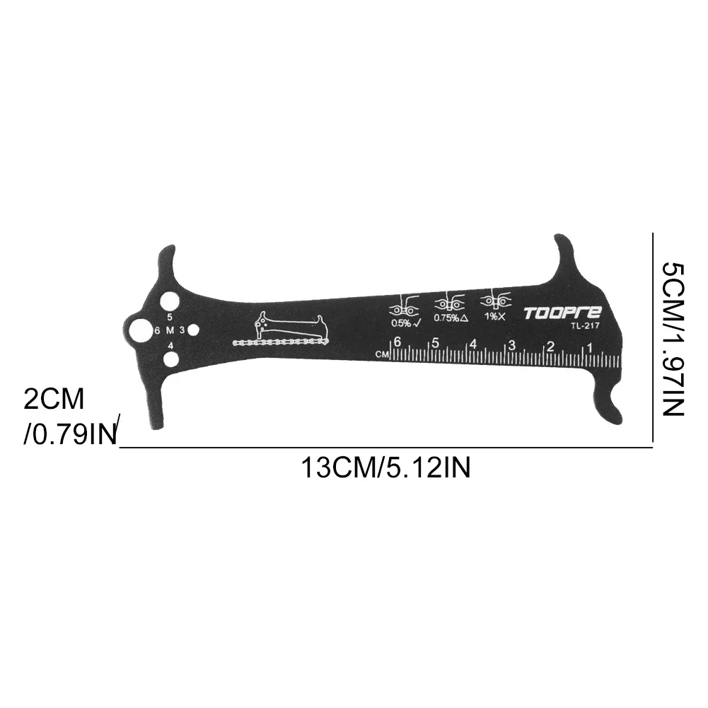 Bicycle Chain Wear Indicator Ruler Repair Tool Stainless Steel Mountain Road Bike Chain Gauge Measurement Checker Screw Diameter