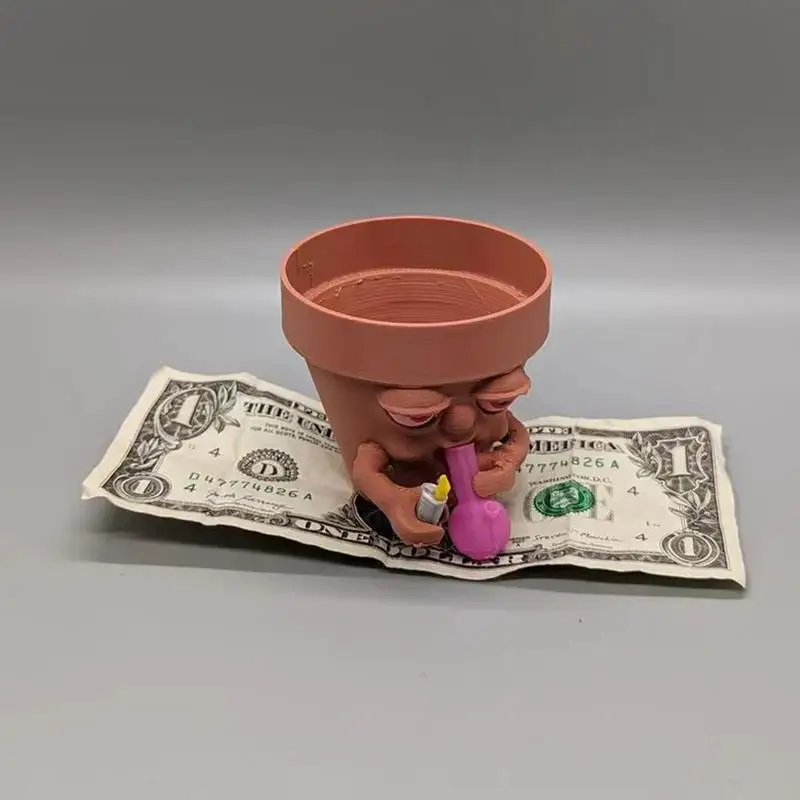 Home Office Decor Plant Pot Cartoon Mini Resin Smoking Man Flower Pots Pots Bonsai Planter For Backyard Garden Patio Desktop