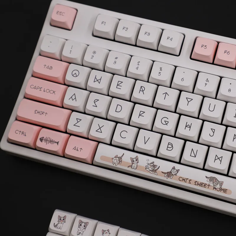 Perfil PBT DYE-Sublimação Teclado Mecânico Keycap Para 64 68 87 104 108