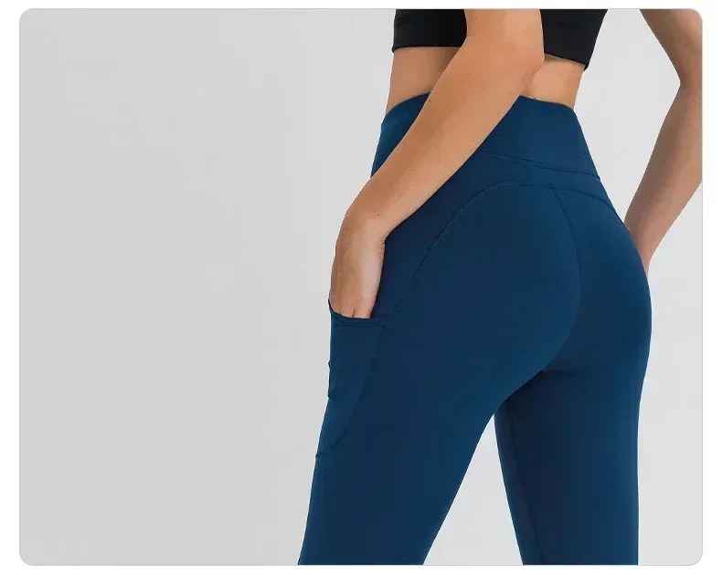 Lemon-Leggings deportivos de cintura alta para mujer, pantalones de Yoga con bolsillos laterales, estiramiento de cadera, adelgazamiento, Fitness, entrenamiento, 25