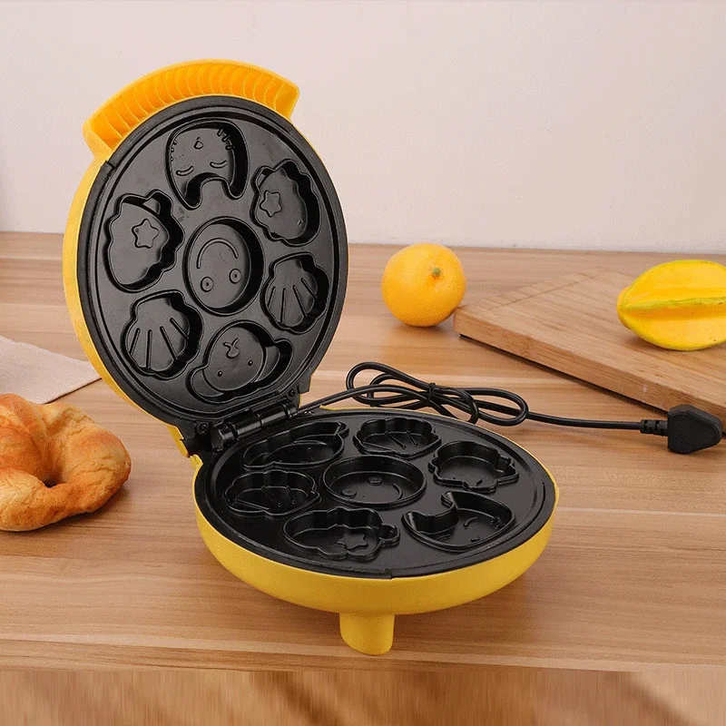 Childrens Cartoon Mini Household Cake Waffle Automatic Bread Machine DoubleSided Heating Baking Breakfast Maker