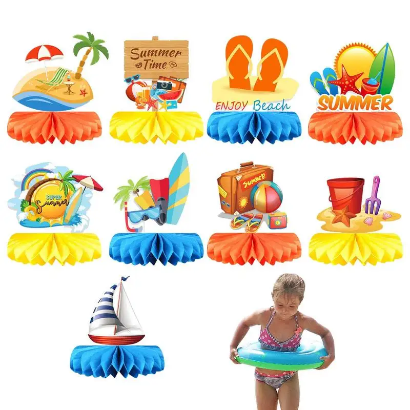 

Декоративные соты для летнего бассейна, центральные части для летнего бассейна, повторно используемые аксессуары для летней вечеринки, Гаваи