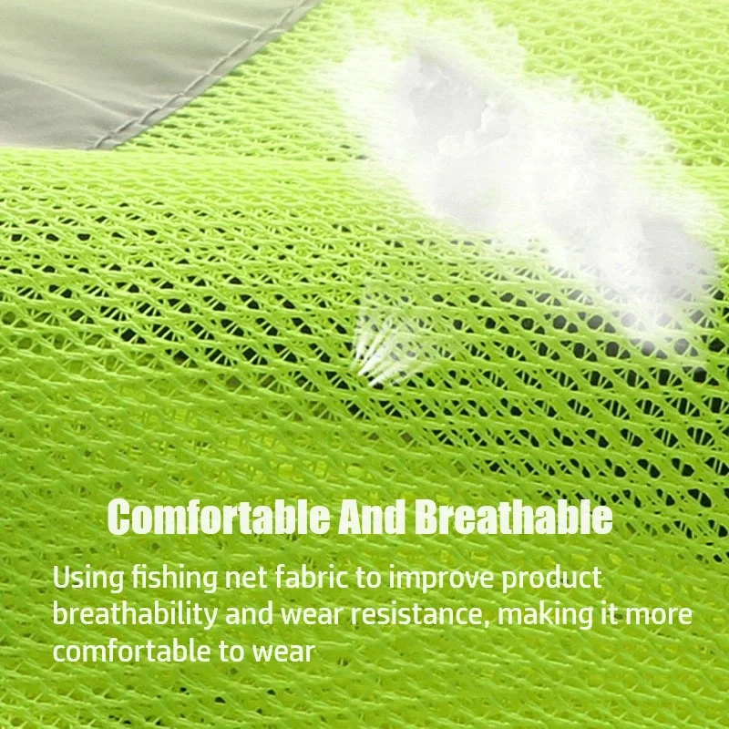 Unisex High-Visible Reflective Vest Mesh Breathable Safety With Pockets And Zipper Keeps You Safe Suitable For Summer