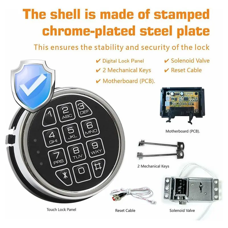 -[A51I 디지털]2X 잠금장치 교체용 크롬 디지털 키패드 전자 잠금장치