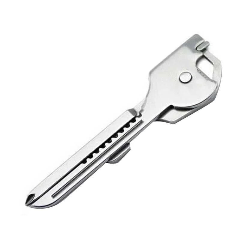 1PC Multi Function Folding Tool Keychain Opener Screwdriver EDC 6 In 1 Utility Outdoor Survival Rescue Pocket Plier KeyRing Tool