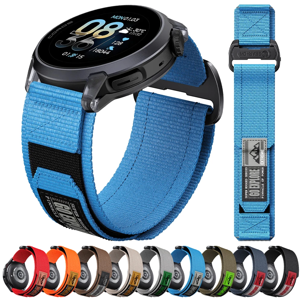 Rugged 22mm Braided Nylon Loop Watch Strap