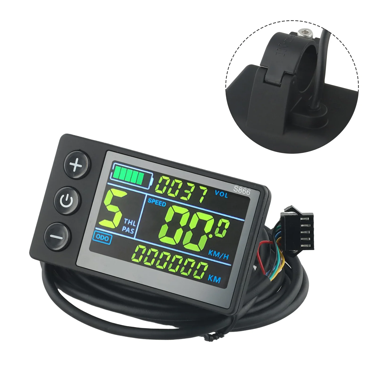 전기 자전거 LCD-S866 디스플레이 24V 36V 48V 전기 스쿠터 미터 LCD 컬러 스크린 제어판 사이클링 S866 미터 SM 플러그