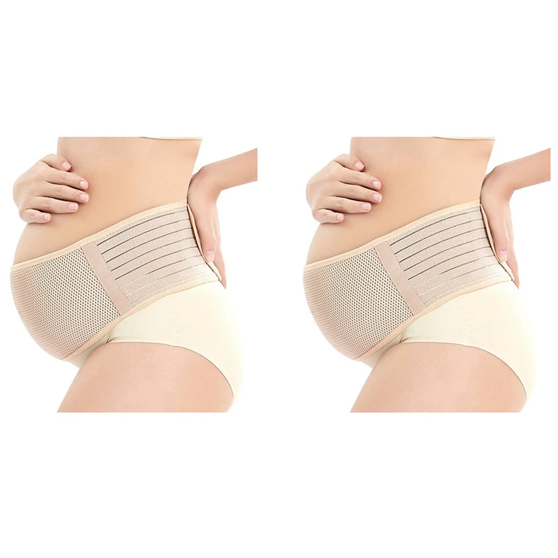 

2X Maternity Support Belt Breathable Pregnancy Belly Band Abdominal Binder Adjustable Back/Pelvic Support- L