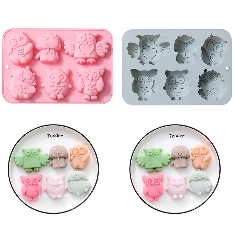 Owl Silicone Chocolate Mold Cartoon Jelly Cookie DIY Fondant Candy Handmade Soap Mould Cake Baking |