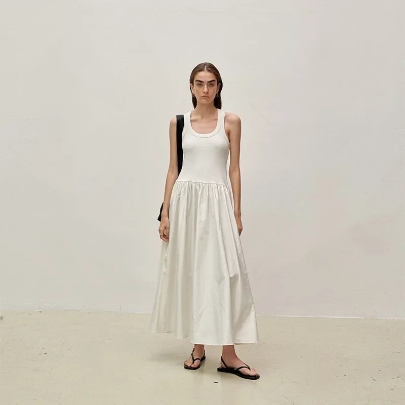 

2023 Spring and Summer New Strappy Cross Sleeveless Vest A-line Ladies Dress