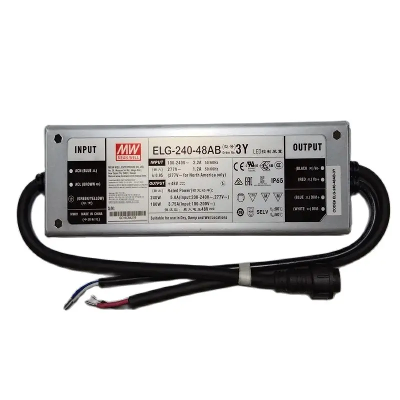 LED Driver Grow Light LM301H Quantum Board Power Supply 100-240W Dimmable with Waterproof Threaded Connector for Plant Growth