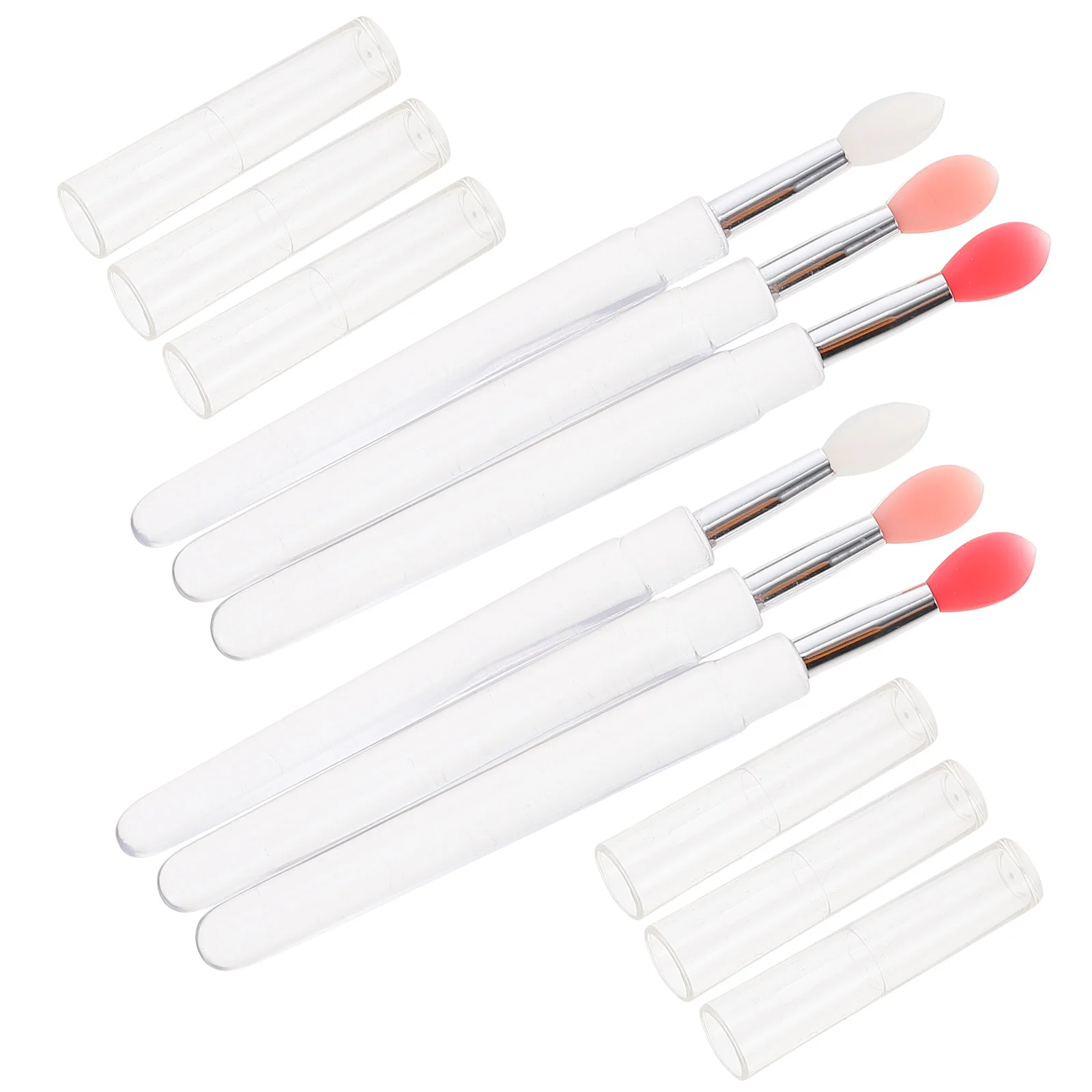 6Pcs Silicone Lip Brushes with Lid Lipstick Brushes Lipstick