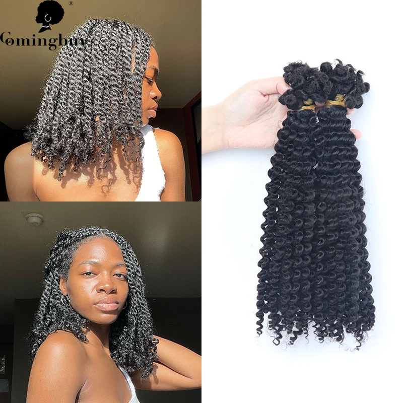 3C4A Kinky Curly Hair Bulks For Braiding Brazilian Human Hair Extensions Dreadloc Hair Bulk Loc Braid For Black Women Comingbuy