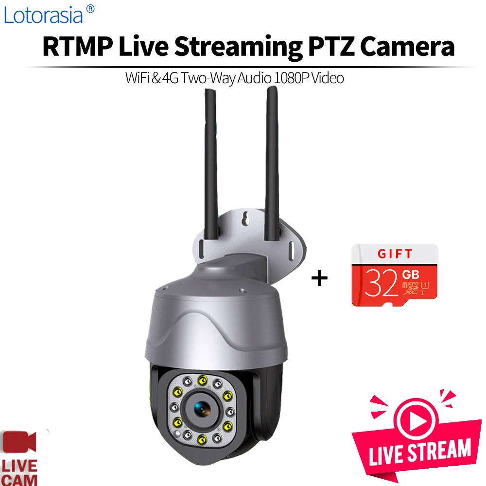 

RTMP прямая трансляция 4G WIFI CCTV наружная 3,5 дюймовая PTZ 1080P камера