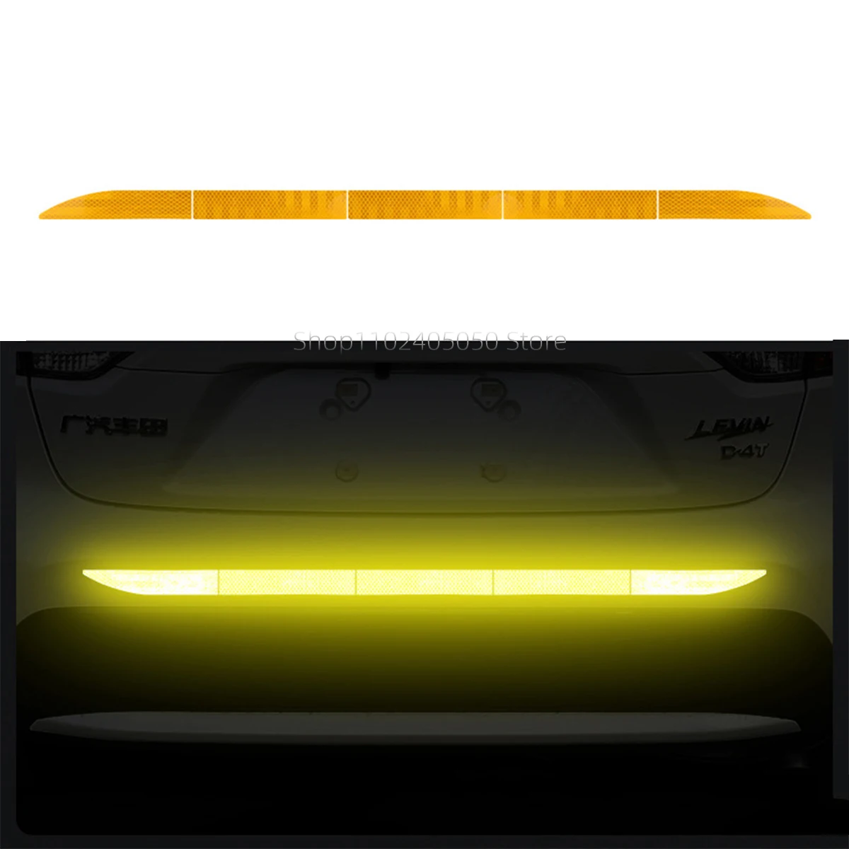 Set of 5 Reflective Car Bumper Safety Decals - Enhanced Night Visibility Exterior Trim Stickers