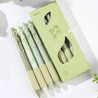 Lopet 4pcs Gel Pen Set Coffee Soft Bread Cute boligrafo gel 0.5MM Black Ink Refills boligrafos kawaii Quick Dry Writing canetas 2