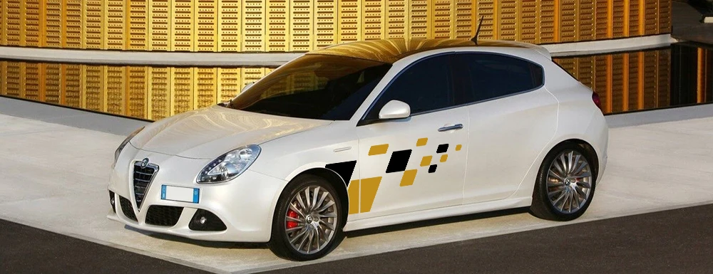 Für alfa romeo giulietta rennsport grafiken 2pcs autos eiten aufkleber vinyl film dekor abziehbilder auto externes tuning zubehör – Detail 3