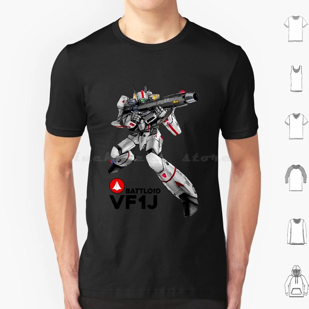 Vf1J T Shirt 6Xl Cotton Cool Tee Anime Japan Macross Manga Mecha Robot Robotic Robotics Robotics Sdf 1 Valkyrie