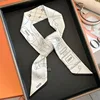 New luxury 5*85cm Slender Model Temperament Small Scarf Long Silk Scarf Hair Band Women's All-Match Double-Sided Streamer 3