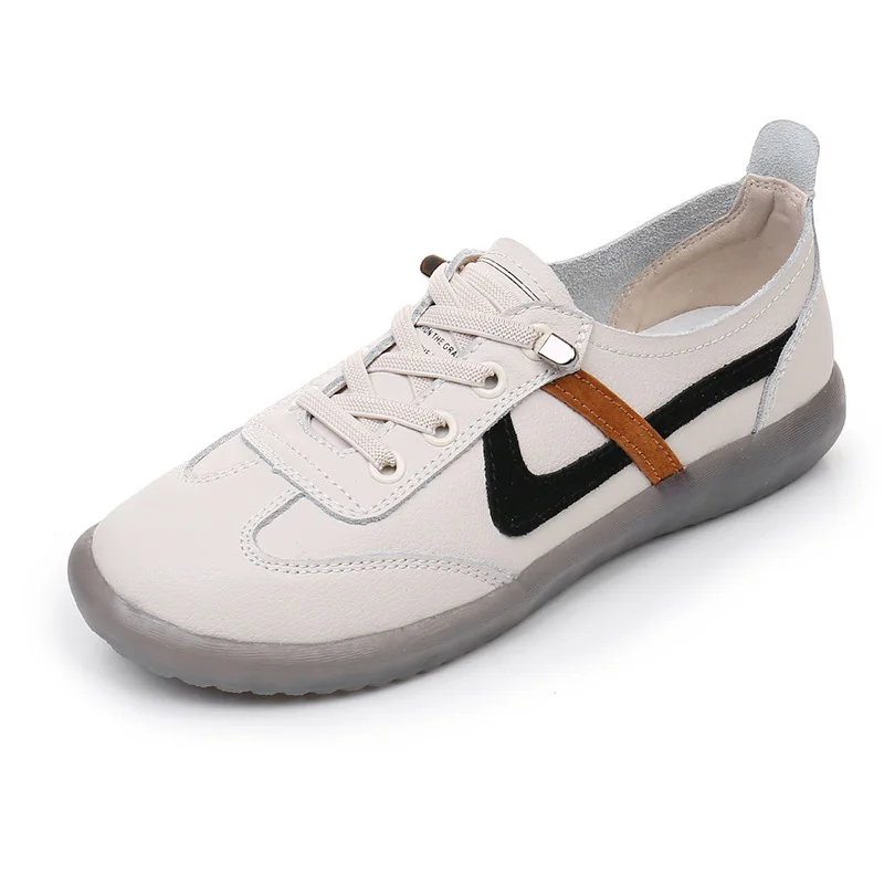 

2022 New Arrival Top Quality Shoes Women Four Seasons Leather Wild Non-slip Soft Bottom Forrest Shoes Flat Shoes