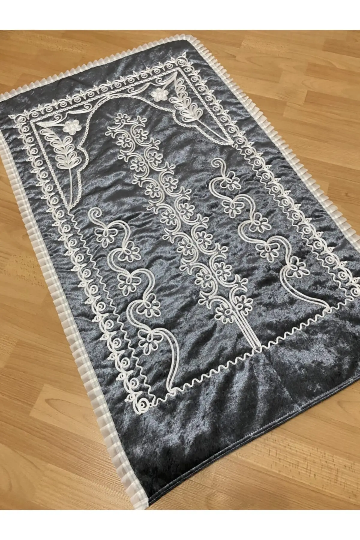 

Anthracite Velvet Dowager Bridal Set Secrug Gray 70x120 Square Modern Fringe-Free Seccade Carpet & Rug Mat Home Furniture