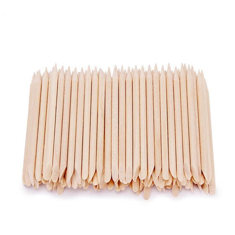 100pcs Orange Wood Sticks(11.5cm) Nail Art Cuticle Pusher Pedicure Manicure Sticks Duable-head for Salon Manicure Care Tools nail art pusher manicure tools nail manicure tools nail manicure sticks manicure pedicure tools cuticle pusher