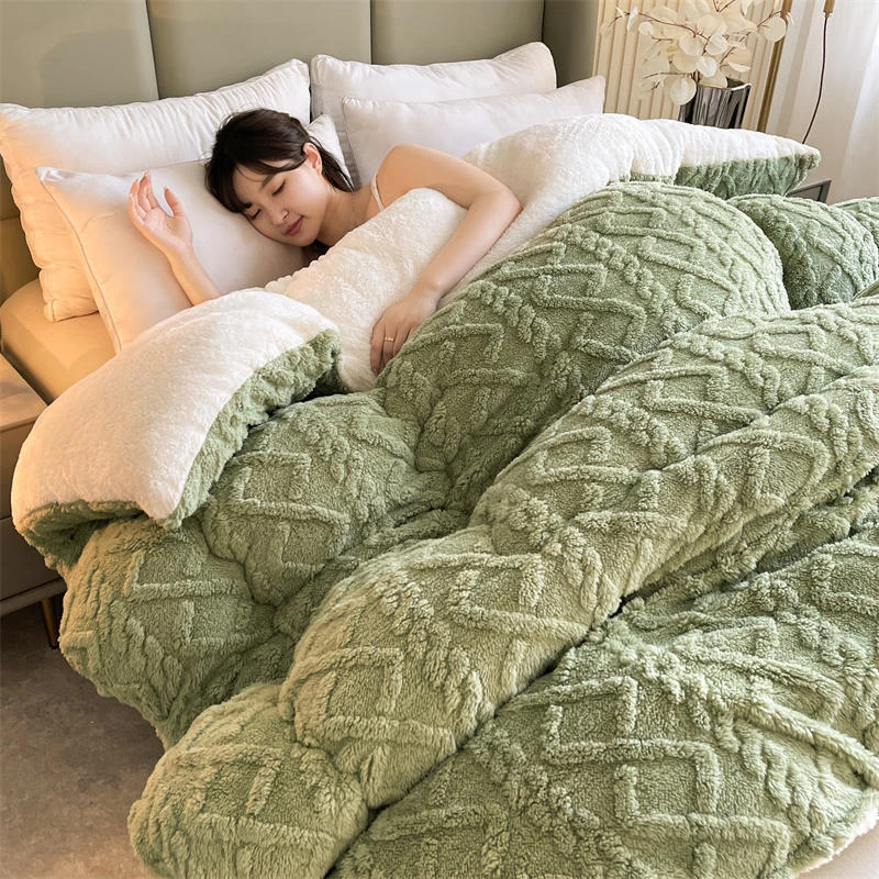 

Super Thick Winter Warm Blanket for Bed Artificial Lamb Cashmere Weighted Blankets Soft Comfortable Warmth Quilt Comforter New