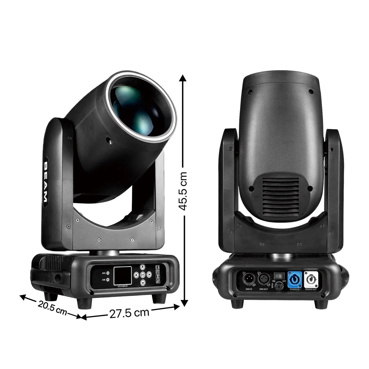Mini 295W Moving Head Light with LED Ring Beam+Spot+13 Patterns+Dual Prism Stage