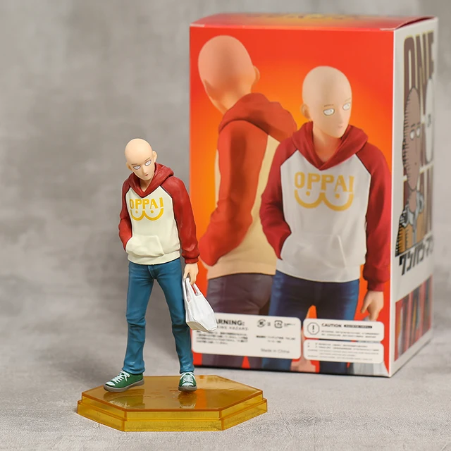 One Punch Man Saitama felpa con cappuccio 18cm 1