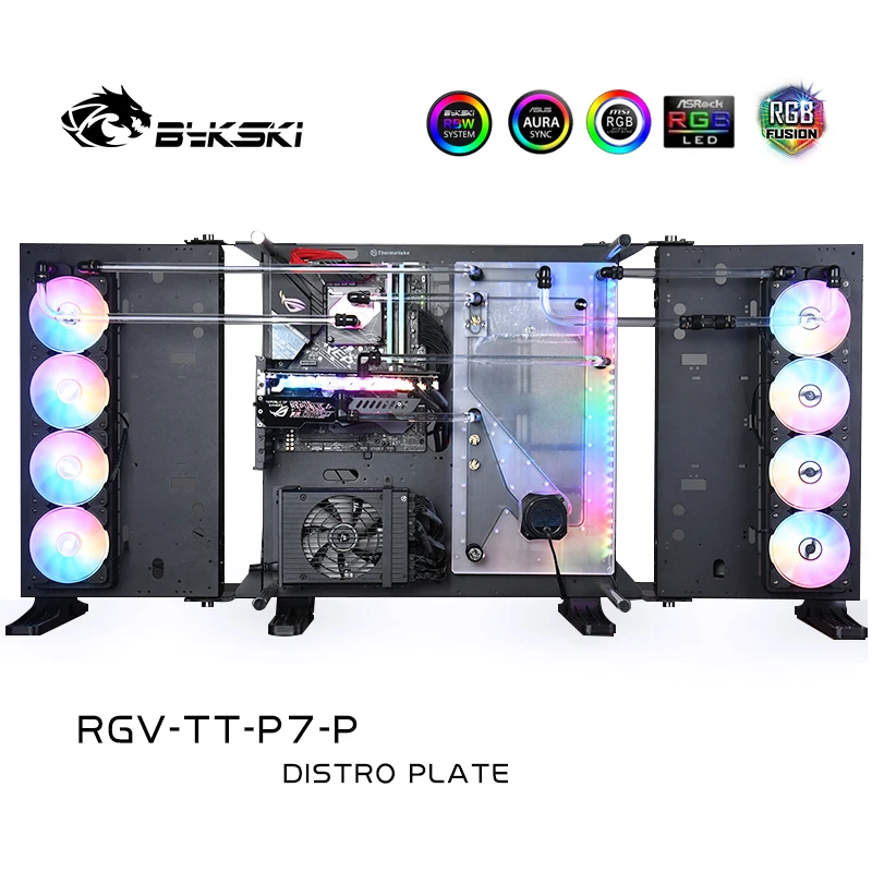 

Bykski Water Cooling Distro Plate Kit for TT P7 Case, 2X 480 Radiator CPU/GPU Block Water Cooling Loop Solution RGV-TT-P7-P