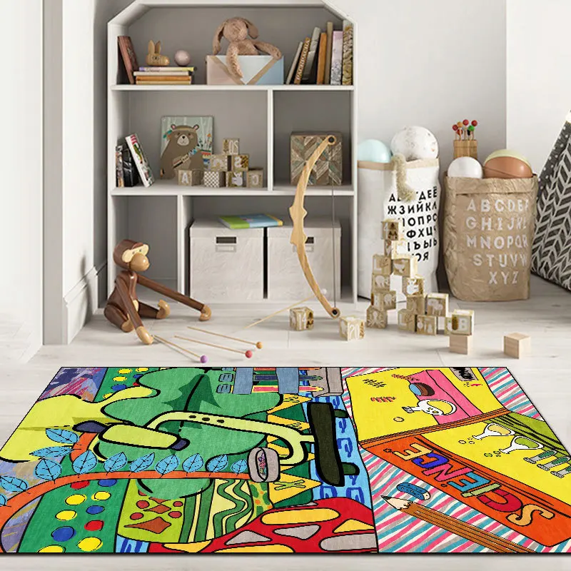 Bubble Kiss Modern Kids Room Carpet For Living Room Colored Graffiti Bedroom Decor Tappeto Antiscivolo Spesso Comodino Tappeto Zerbino