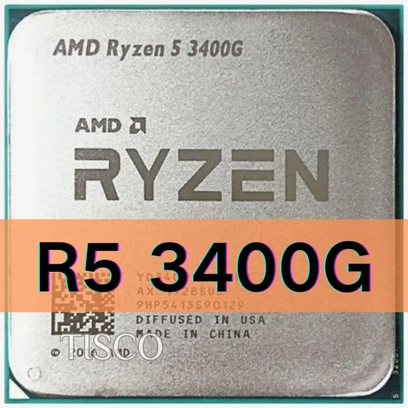 AMD Ryzen 5 3400G R5 3400G 3.7GHz Quad Core Eight Thread 65W CPU Processor YD3400C5M4MFH Socket AM4