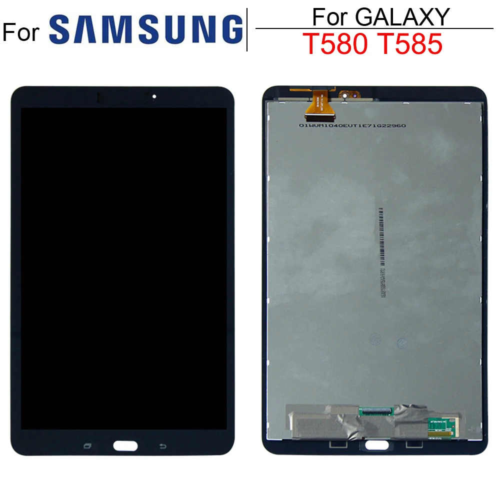 Tela Lcd para Samsung Galaxy Tab Tela de Toque Painel de Sensores Montagem Digitador com Quadro 10.1 Tab a Sm-t580 T580 T585 Novo