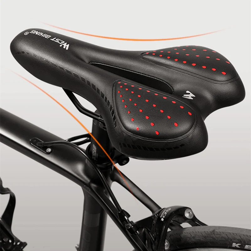 Comfort Plus MTB Bike Seat - Shock Absorbing Wide Hollow Breathable